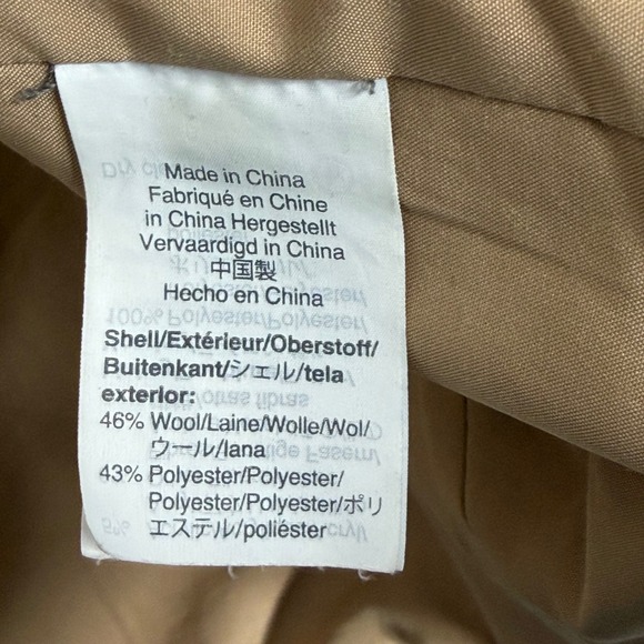 J. Crew Factory City Coat Womens 6 Mushroom Tan Wool Blend Preppy Classic Basic - Picture 5 of 9